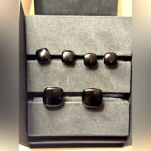 David Yurman Streamline Onyx Cufflinks w/matching shirt studs.